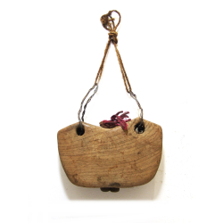 Dzwonek pasterski drewniany Vintage na sznurze 25x16cm